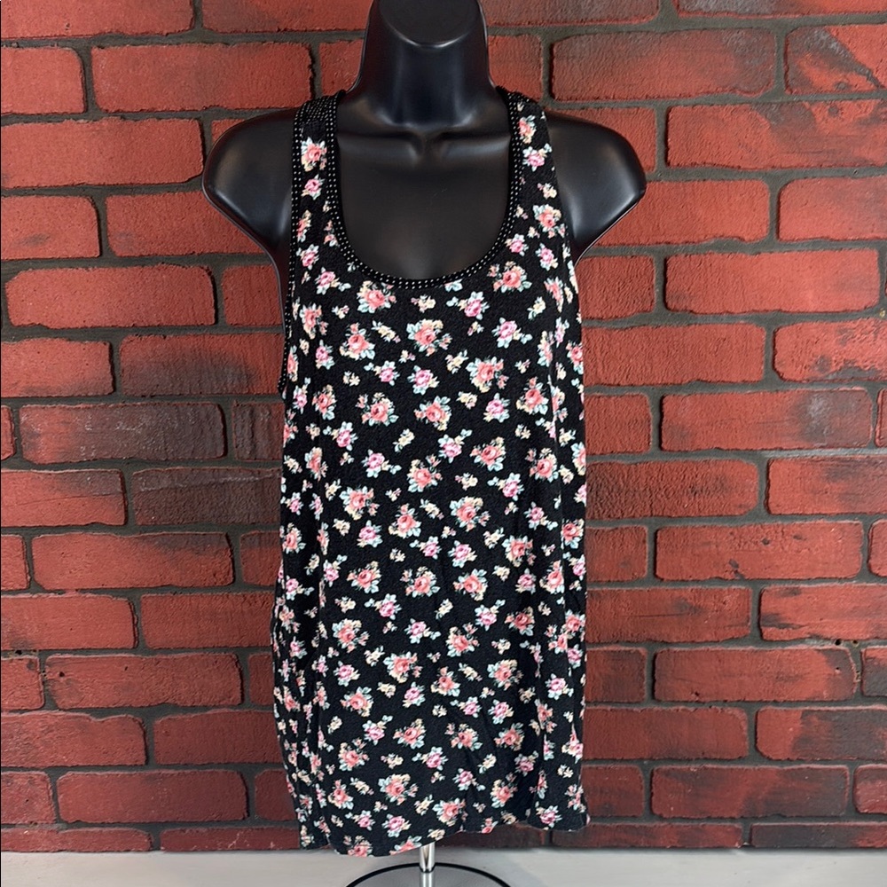 Le Lis Tank Top Womens Size‎ M Black Floral